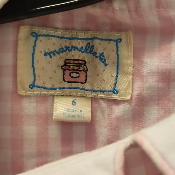 Marmellata Pink Gingham Dress with Bunny And Floral Embroidery Size 6 - Picture 4 of 7